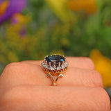 Ellibelle Jewellery VINTAGE 1990S SAPPHIRE & DIAMOND CLUSTER RING