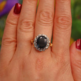 Ellibelle Jewellery VINTAGE 1990S SAPPHIRE & DIAMOND CLUSTER RING