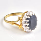Ellibelle Jewellery VINTAGE 1990S SAPPHIRE & DIAMOND CLUSTER RING