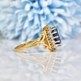 Ellibelle Jewellery VINTAGE 1990S SAPPHIRE & DIAMOND CLUSTER RING