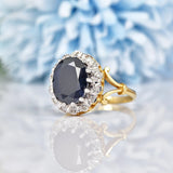 Ellibelle Jewellery VINTAGE 1990S SAPPHIRE & DIAMOND CLUSTER RING