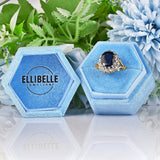 Ellibelle Jewellery VINTAGE 1990S SAPPHIRE & DIAMOND CLUSTER RING