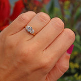 Ellibelle Jewellery Vintage 1991 Aquamarine & Diamond 9ct Gold Ring