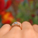 Ellibelle Jewellery Vintage 1991 Aquamarine & Diamond 9ct Gold Ring