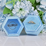 Ellibelle Jewellery Vintage 1991 Aquamarine & Diamond 9ct Gold Ring