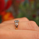 Ellibelle Jewellery Vintage 1991 Aquamarine & Diamond 9ct Gold Ring