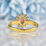 Ellibelle Jewellery Vintage 1992 Ruby & Diamond 18ct Gold Cluster Ring