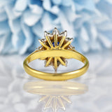 Ellibelle Jewellery Vintage 1992 Sapphire & Diamond 18ct Gold Cluster Ring