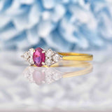 Ellibelle Jewellery Vintage 1993 Ruby & Diamond 18ct Gold Ring