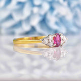 Ellibelle Jewellery Vintage 1993 Ruby & Diamond 18ct Gold Ring