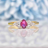 Ellibelle Jewellery Vintage 1993 Ruby & Diamond 18ct Gold Ring
