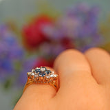 Ellibelle Jewellery Vintage 1995 Blue Sapphire & Diamond 18ct Gold Ring