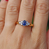 Ellibelle Jewellery Vintage 1998 Sapphire & Diamond 18ct Gold Bezel Ring