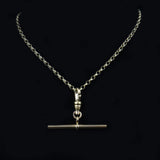 Ellibelle Jewellery VINTAGE 9CT GOLD BELCHER NECK CHAIN & T-BAR (16")