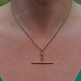 Ellibelle Jewellery VINTAGE 9CT GOLD BELCHER NECK CHAIN & T-BAR (16")