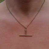 Ellibelle Jewellery VINTAGE 9CT GOLD BELCHER NECK CHAIN & T-BAR (16")