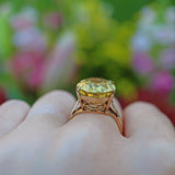Ellibelle Jewellery VINTAGE 9CT GOLD CITRINE COCKTAIL RING