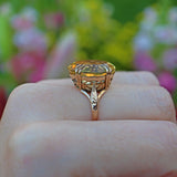 Ellibelle Jewellery VINTAGE 9CT GOLD CITRINE COCKTAIL RING
