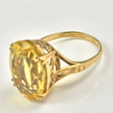 Ellibelle Jewellery VINTAGE 9CT GOLD CITRINE COCKTAIL RING