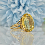 Ellibelle Jewellery VINTAGE 9CT GOLD CITRINE COCKTAIL RING