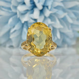 Ellibelle Jewellery VINTAGE 9CT GOLD CITRINE COCKTAIL RING