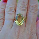 Ellibelle Jewellery VINTAGE 9CT GOLD CITRINE COCKTAIL RING