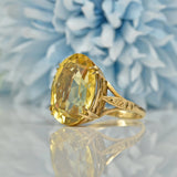 Ellibelle Jewellery VINTAGE 9CT GOLD CITRINE COCKTAIL RING