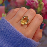Ellibelle Jewellery VINTAGE 9CT GOLD CITRINE COCKTAIL RING