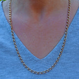 Ellibelle Jewellery VINTAGE 9CT GOLD FANCY CURB LINK NECK CHAIN (24")