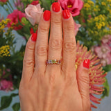 Ellibelle Jewellery Vintage 9ct Gold Multi Gem Cluster Ring