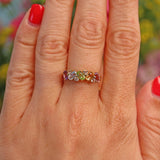 Ellibelle Jewellery Vintage 9ct Gold Multi Gem Cluster Ring