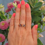 Ellibelle Jewellery Vintage 9ct Gold Multi Gem Cluster Ring