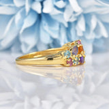 Ellibelle Jewellery Vintage 9ct Gold Multi Gem Cluster Ring