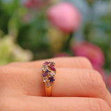 Ellibelle Jewellery Vintage 9ct Gold Multi Gem Set Ring