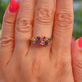 Ellibelle Jewellery Vintage 9ct Gold Multi Gem Set Ring