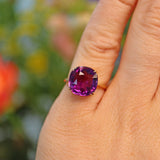 Ellibelle Jewellery Vintage Amethyst 18ct Yellow Gold Solitaire Ring