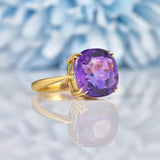 Ellibelle Jewellery Vintage Amethyst 18ct Yellow Gold Solitaire Ring
