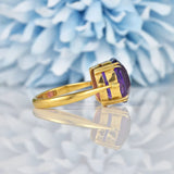 Ellibelle Jewellery Vintage Amethyst 18ct Yellow Gold Solitaire Ring