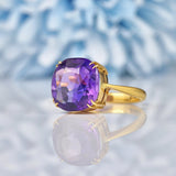 Ellibelle Jewellery Vintage Amethyst 18ct Yellow Gold Solitaire Ring