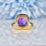 Ellibelle Jewellery Vintage Amethyst 18ct Yellow Gold Solitaire Ring