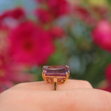 Ellibelle Jewellery Vintage Amethyst 9ct Gold Cocktail Ring