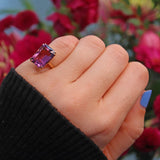 Ellibelle Jewellery Vintage Amethyst 9ct Gold Cocktail Ring