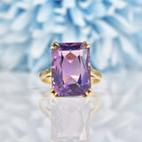Ellibelle Jewellery Vintage Amethyst 9ct Gold Cocktail Ring