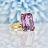 Ellibelle Jewellery Vintage Amethyst 9ct Gold Cocktail Ring