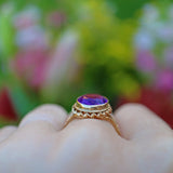Ellibelle Jewellery VINTAGE AMETHYST 9CT GOLD SOLITAIRE RING