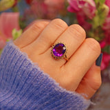 Ellibelle Jewellery VINTAGE AMETHYST 9CT GOLD SOLITAIRE RING