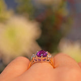 Ellibelle Jewellery VINTAGE AMETHYST AND DIAMOND RING
