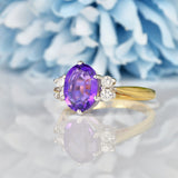 Ellibelle Jewellery VINTAGE AMETHYST AND DIAMOND RING