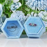 Ellibelle Jewellery VINTAGE AMETHYST & BLUE TOPAZ GOLD TRILOGY RING