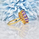 Ellibelle Jewellery Vintage Amethyst Cocktail Ring (10.00ct)